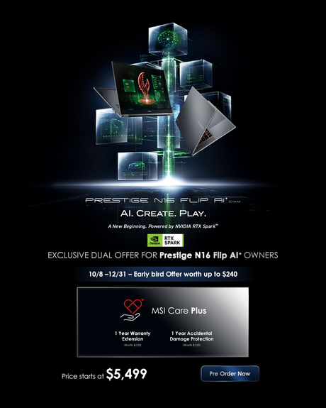 AI. CREATE. PLAY. with NVIDIA RTX Spark N1X