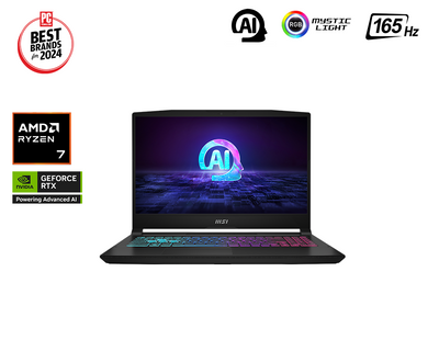 Katana A15 AI, powered by the AMD Ryzen™ 7 8845HS Processor, features Discrete Graphics Mode (MUX design) for maximum performance. With exclusive Cooler Boost 5 Technology and the MSI AI Engine for AI-powered computing, it’s the perfect laptop for both work and play. *Copilot feature availability may vary by market.