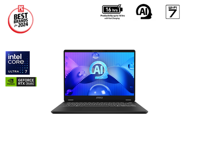 Experience powerful AI with the new Prestige 14 AI Studio C1V. Its extreme performance and high portability is designed to be your best portable partner. Equipped with NVIDIA Studio GPU and Intel Ultra series CPU. The perfect combination for both performance and battery life.