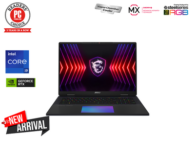 MSI Titan 18 HX A14V is next generation laptop with AI built-in , equipped with Intel 14th Gen HX Processor , NVIDIA RTX 4090 Laptop GPU with mini-led 120hz display, the ultimate gaming laptop for both work and play.