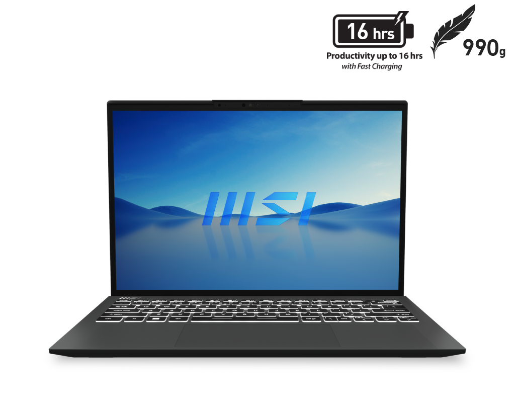 Prestige 13EVO laptop is MSI's lightest producitivty laptop at 990g, 16.9mm thin, equipped with latest intel 13th gen processor. It also has tobii aware technology for more privacy and security.