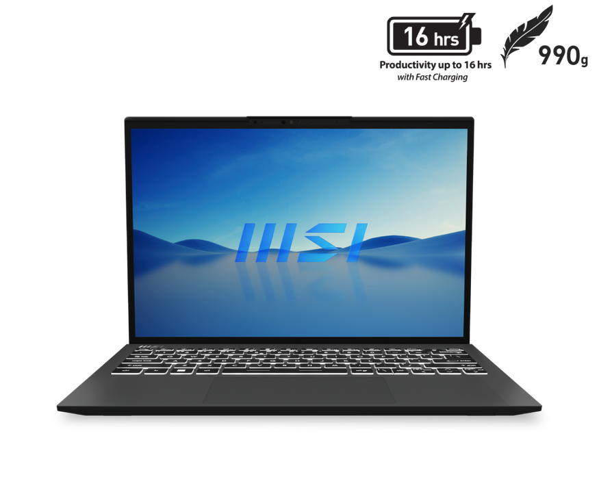 Prestige 13EVO laptop is MSI's lightest producitivty laptop at 990g, 16.9mm thin, equipped with latest intel 13th gen processor. It also has tobii aware technology for more privacy and security.